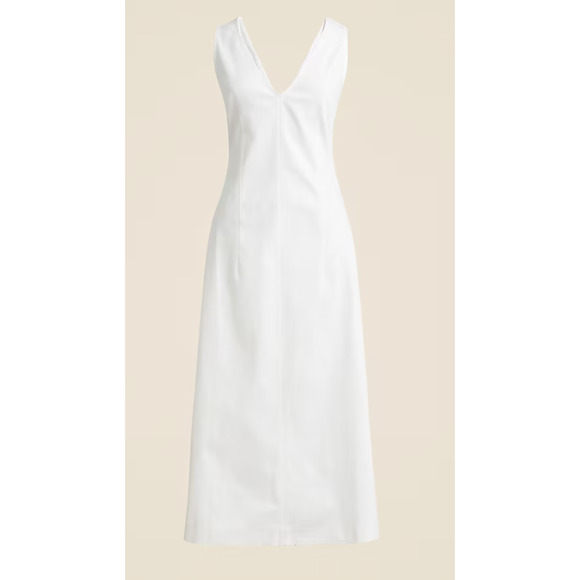 J Crew Corset Midi Dress 10 White NWT Beach Wedding Bridal Sheath CI668 J.Crew - Picture 2 of 4